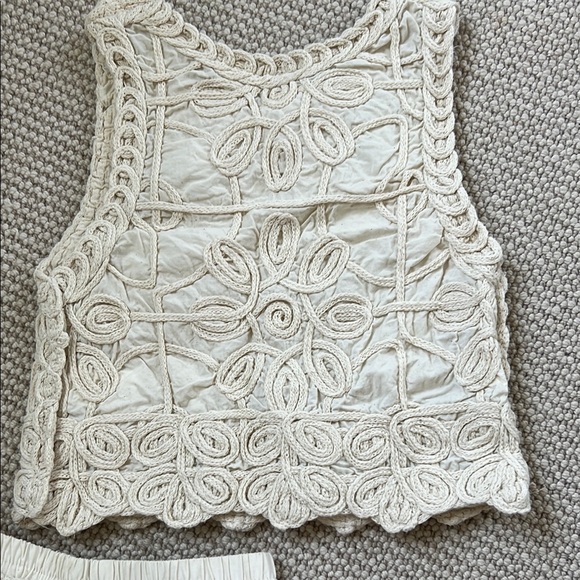 Zara Beige Crochet Top and Shorts Set - Picture 4 of 4